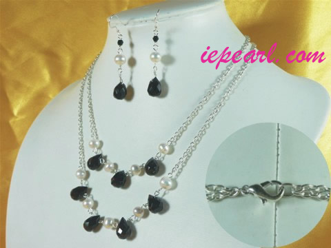 7-8mm potato pearl necklace set wholesale