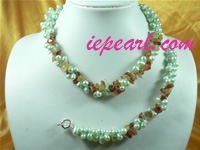 two strands twisted pearl necklace set wholesale