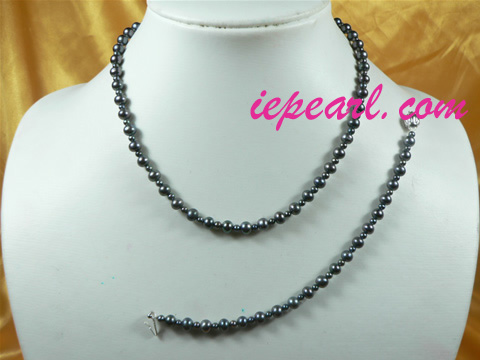 different sizes black pearl necklace set wholesale