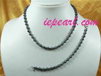 different sizes black pearl necklace set wholesale