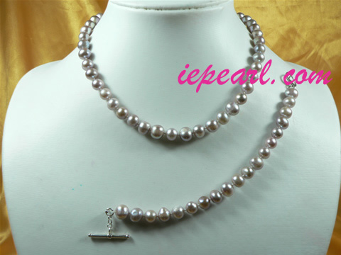 wholesale 6-7mm purple potato pearl necklace set