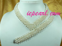 4-5mm white pearl necklace set wholesale