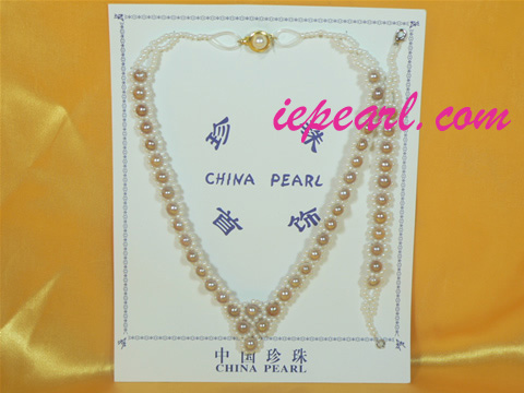 7-8mm purple bread pearl necklace set wholesale