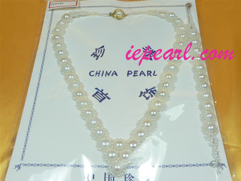 wholesale 7-8mm white bread pearl necklace set