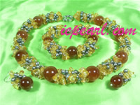 black pearl necklace set wholesale with crystal beads