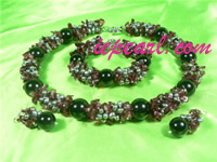 5-6mm black rice pearl necklace set with bracelet&earrings