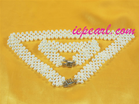 white imitate pearl necklace set wholesale