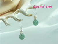 elegant gourd shaped jade sterling siver dangling earrings