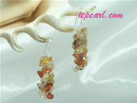 grape cluster shaped agate sterling siver dangling earrings
