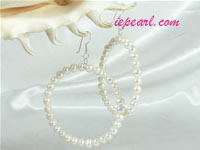 white circle pearl sterling siver earrings